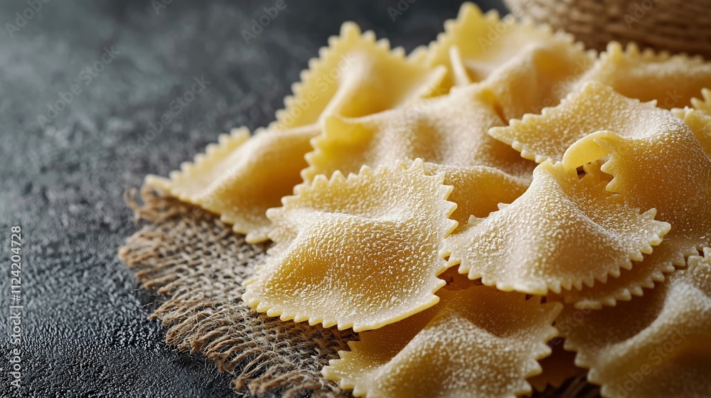 Plain Easy Authentic, Fresh Homemade Pasta Closeup on Plain Background with Copy Space Plain Easy Authentic, Fresh Homemade Pasta Closeup on Plain Background with Copy Space