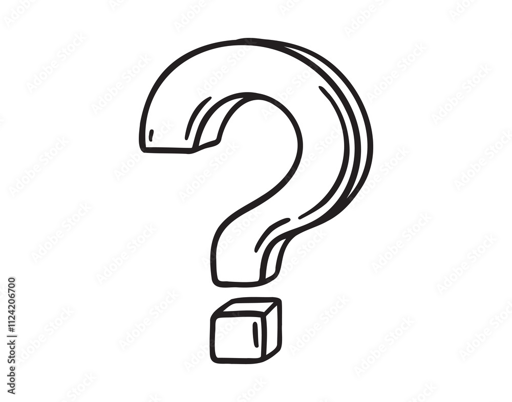question mark, symbol of thoughts, a sketch by hand in a vector format question mark, symbol of thoughts, a sketch by hand in a vector format