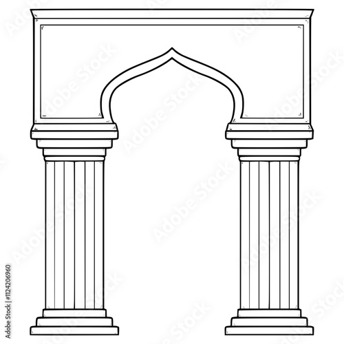 arch columns illustration hand drawn outline vector