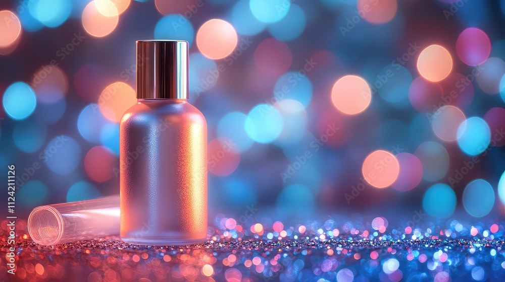 Bokeh-Blurred Background with Metallic Bottle and Plastic Tube Bokeh-Blurred Background with Metallic Bottle and Plastic Tube