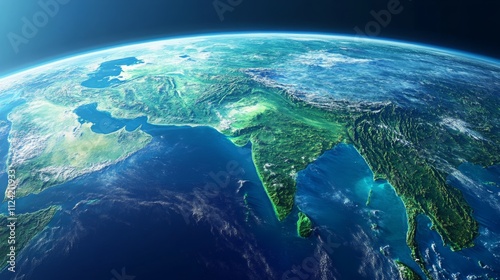 Ultra detailed, photorealistic view of Earth from space