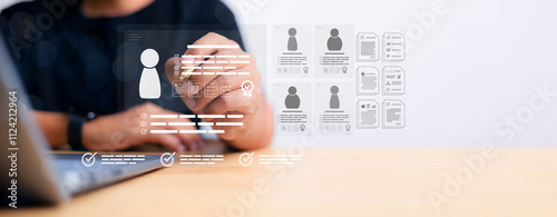 HR Human resources Recruitment Team Staff management. Relationship Management, Human Resources HR management recruitment employment headhunting concept.