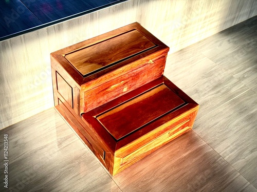 empty wooden box or wooden step up