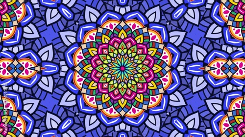 kaleidoscope mandala abstract background of trippy art psychedelic trance to open third eye with visuals energy chakra futuristic audiovisual vj seamless loop	