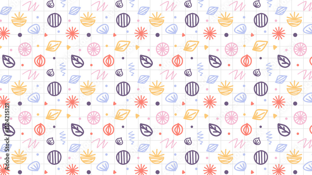 Leaves line art hand drawn pattern background designs Leaves line art hand drawn pattern background designs