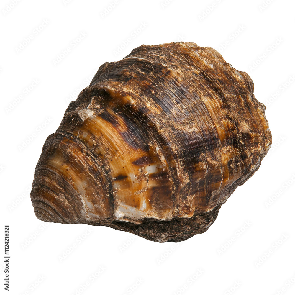Natural seashell with textured surface. transparent background Natural seashell with textured surface. transparent background