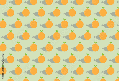 colorful Cute orange fruits pattern background, lemon vector design backdrop