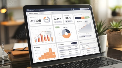 dashboard of dummy data showed in the laptop screen