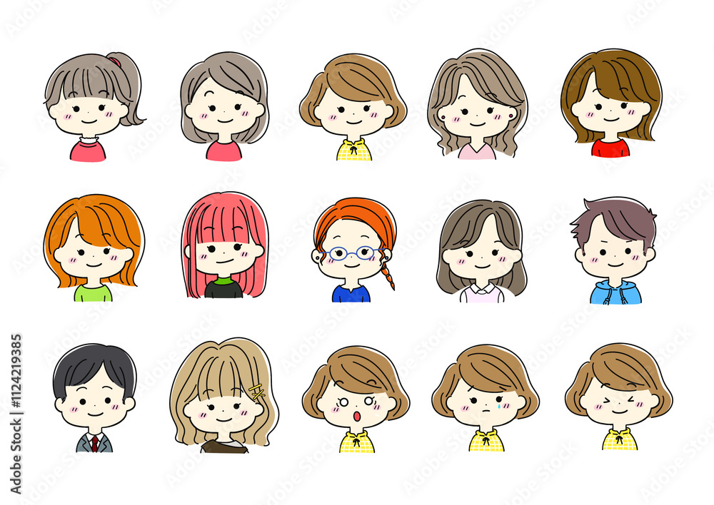 シンプルでかわいい人物セット