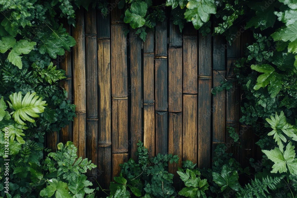 Aerial perspective of a bamboo floor covered in vines Aerial perspective of a bamboo floor covered in vines