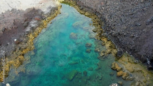 Aerial drone view of the landscape of La Palma, Canary Islands, Spain