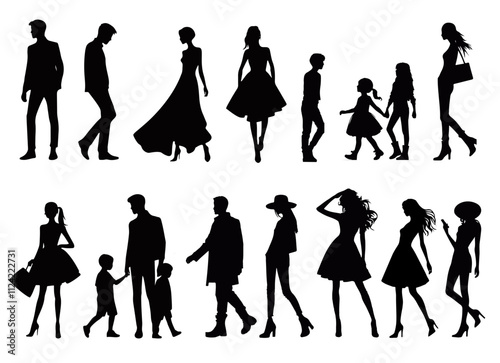 Vector Silhouette People For Architects and Designers Children Included