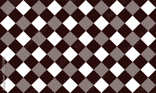 black white and gray diamond on white as checkerboard repeat pattern, replete image, design for fabric printing