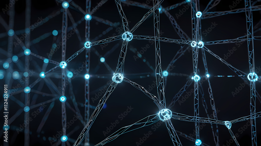 Abstract Network: A mesmerizing digital illustration depicting a luminous network of interconnected nodes and lines. The abstract composition evokes a sense of connectivity, communication. Abstract Network: A mesmerizing digital illustration depicting a luminous network of interconnected nodes and lines. The abstract composition evokes a sense of connectivity, communication.