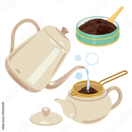 茶漉しで紅茶を淹れられるティーポットセット