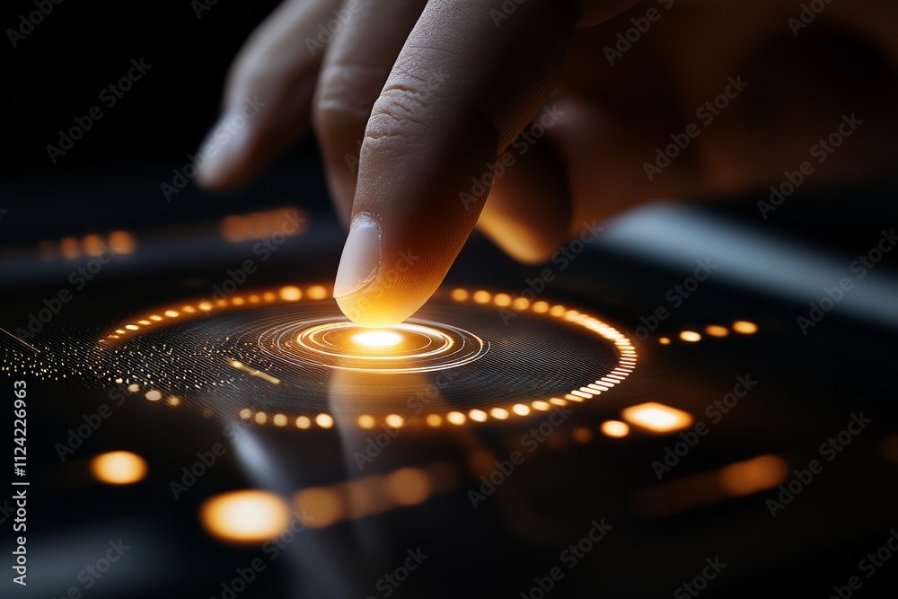 Digital interaction with a glowing touch screen at night showcasing modern technology and user engagement Digital interaction with a glowing touch screen at night showcasing modern technology and user engagement