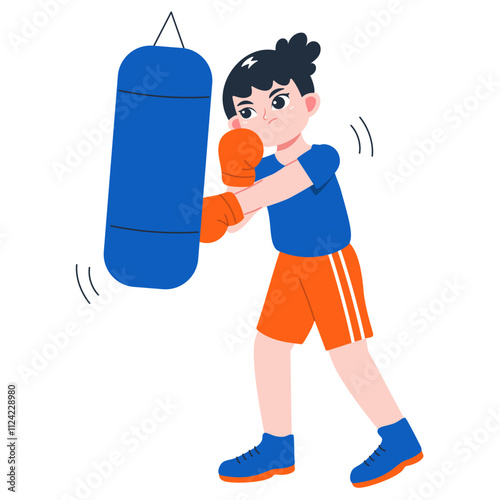 Boxing Girl Illustration