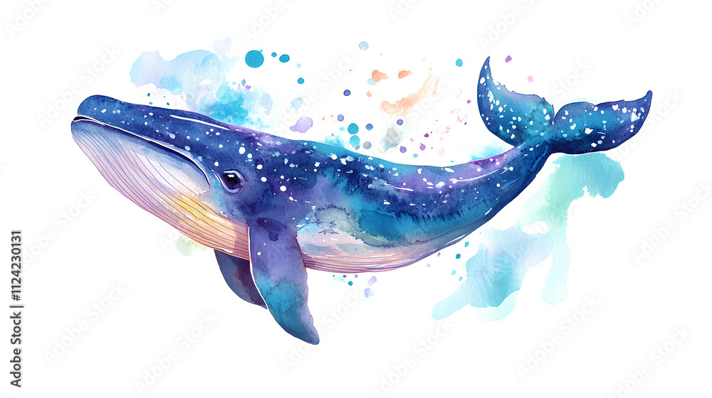 cute animal under the sea, pastel color, single clipart, watercolor. cute underwater illustration. the beauty of marine life. beautiful and colorful fish