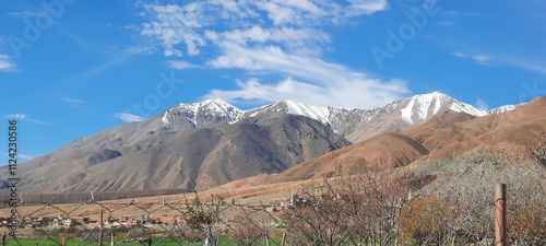 Snow on the summit of atlas mountains 