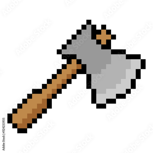Ax in pixel art style