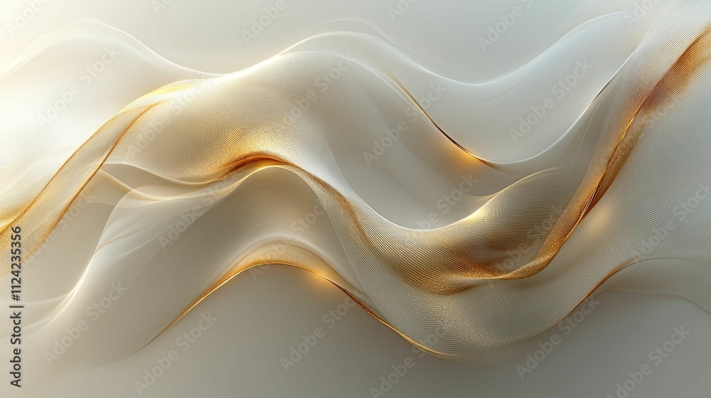 Fototapeta premium Elegant Golden Waves Abstract Design