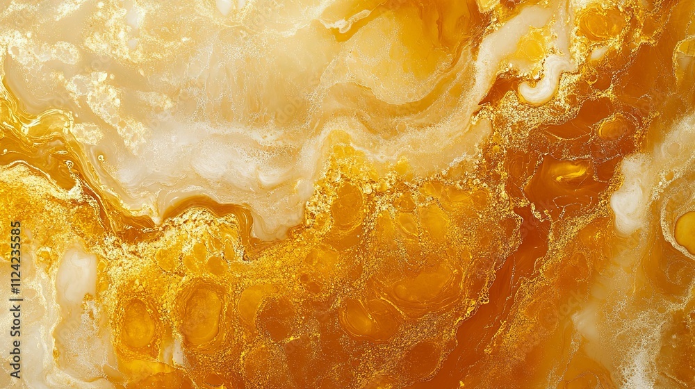 Abstract Gold And White Marble Swirl Painting Abstract Gold And White Marble Swirl Painting