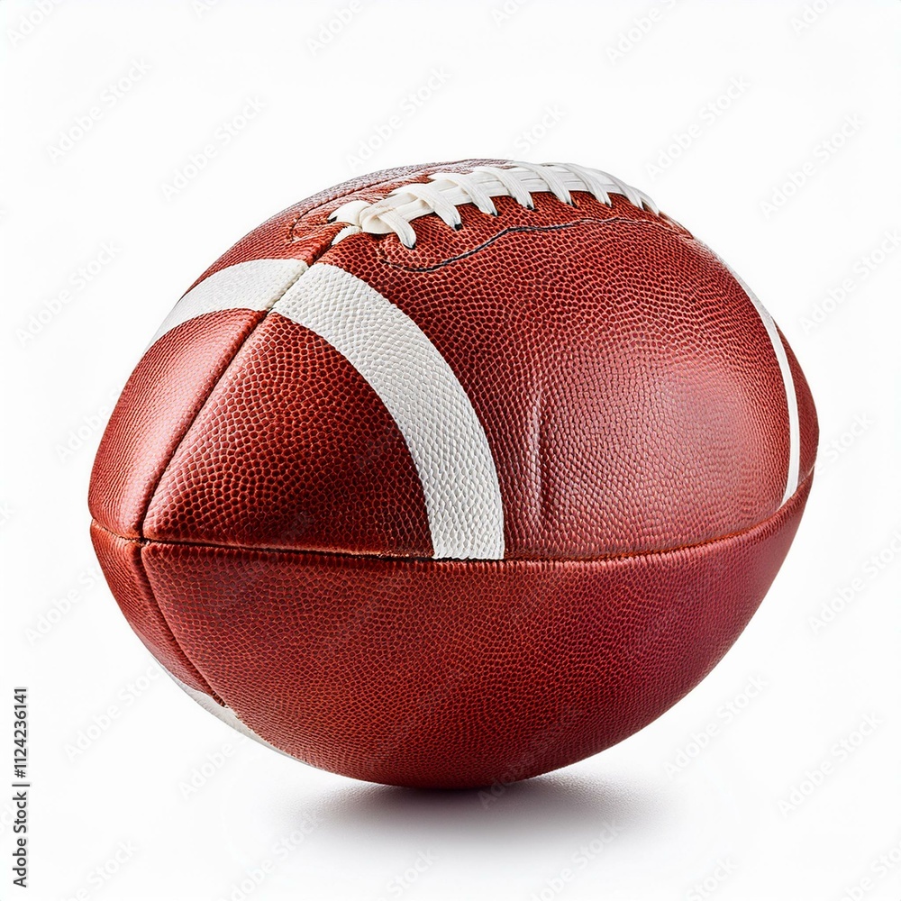 Generated imageAmerican football ball, Rugby Ball isolated on white background, full depth of field
