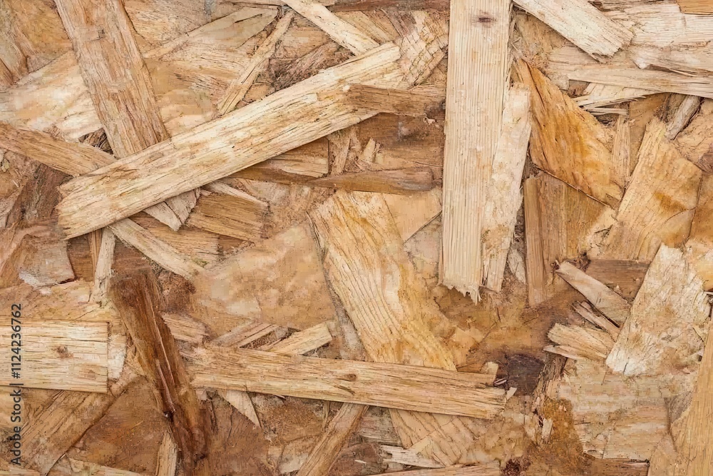 Close up of light chipboard with a pressed wood texture Close up of light chipboard with a pressed wood texture