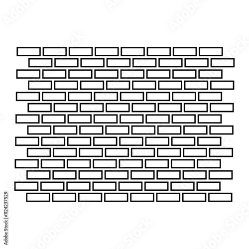 Vintage brick wall with hole. Broken construction and building