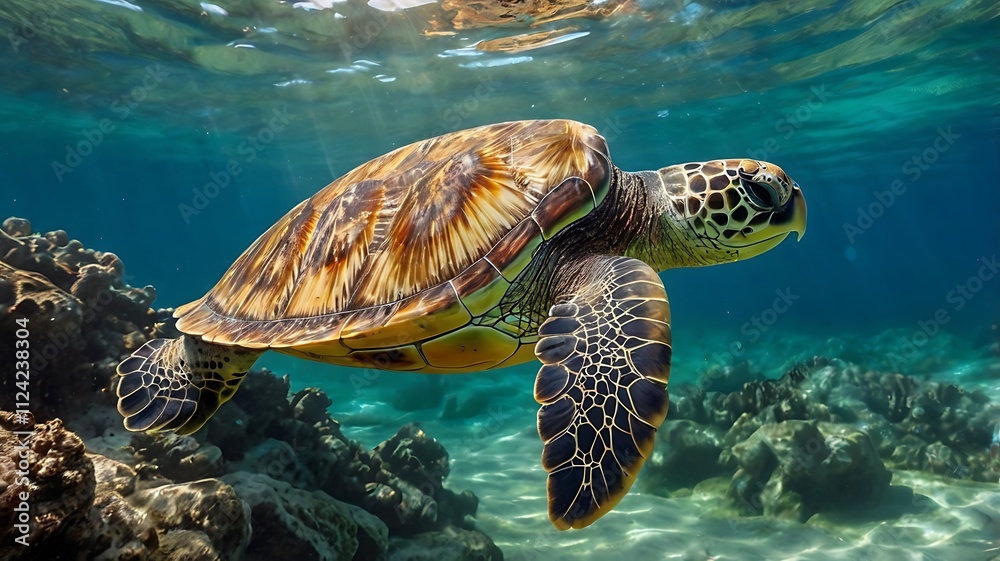 Obraz premium green sea turtle