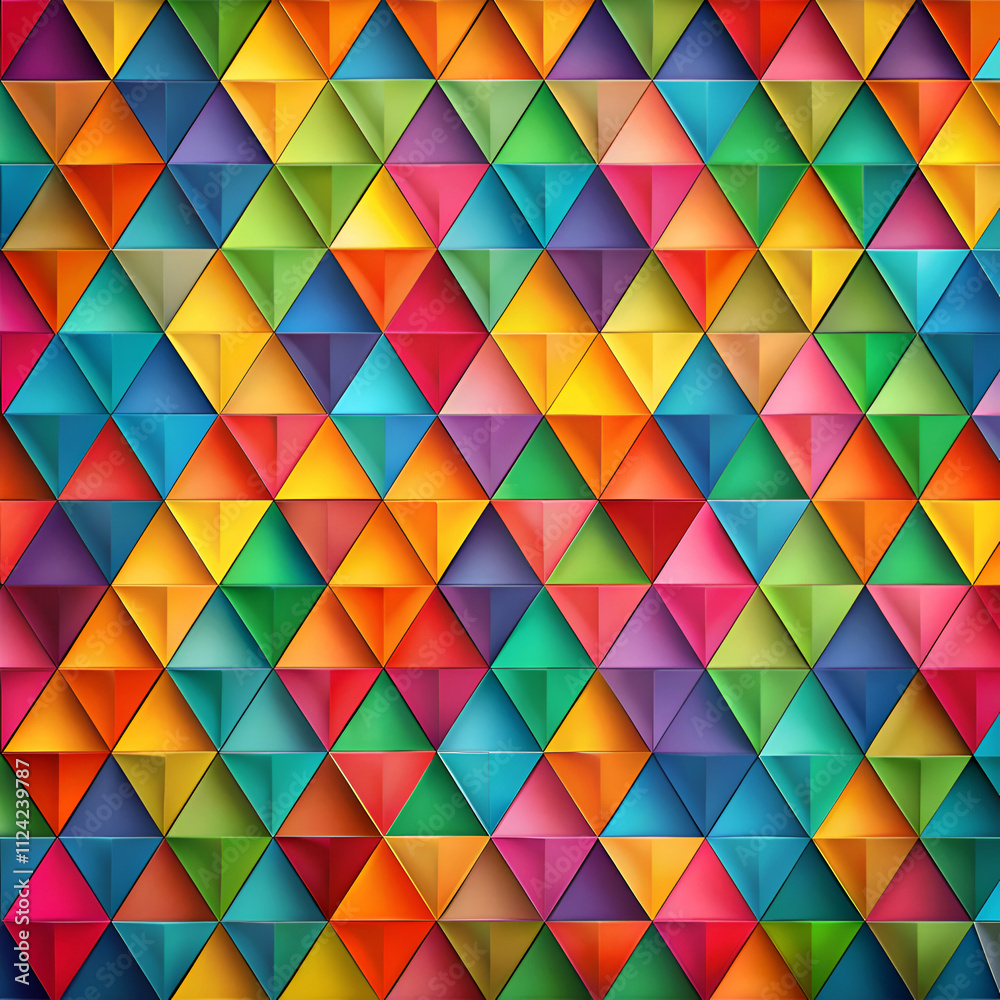 Fototapeta premium Colorful Geometric Triangle Pattern Abstract Art