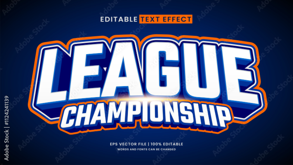 Valokuva League championship 3d editable text effect