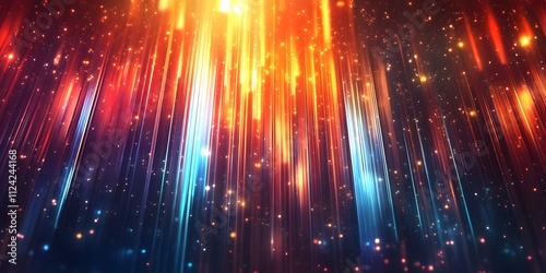 Abstract Light Streaks with Sparkling Dust and Glowing Particles