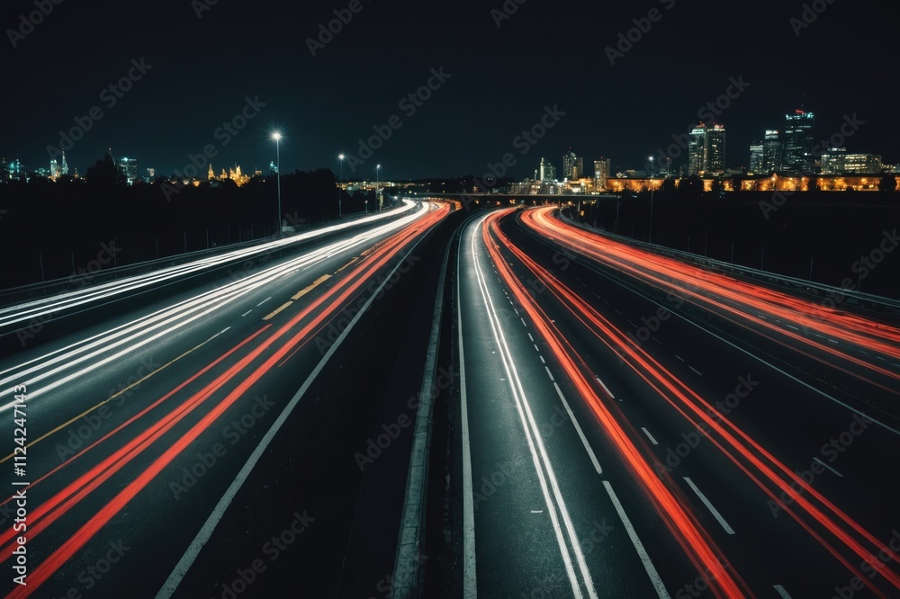lights of cars driving at night. long exposure lights of cars driving at night. long exposure