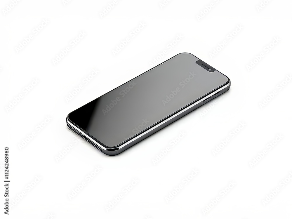 Vibrant Black Smartphone on White Background - AI Photo Vibrant Black Smartphone on White Background - AI Photo