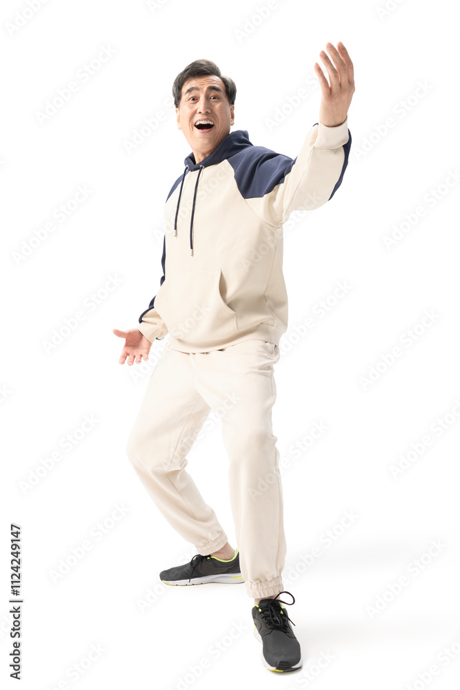 Senior Chinese man playing Chinese Kungfu Senior Chinese man playing Chinese Kungfu