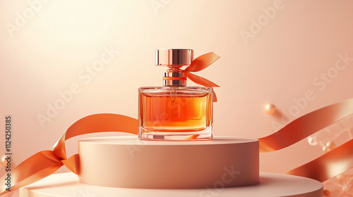 podium mockup in backdrop for perfume