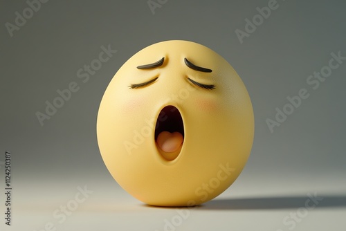 Yawning Emoticon Shaped Emoticon Displays Tiredness photo