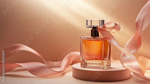 podium mockup in backdrop for perfume