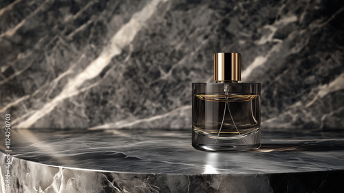 podium mockup in backdrop for perfume