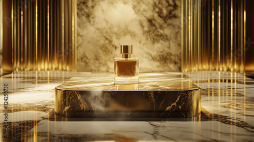 podium mockup in backdrop for perfume