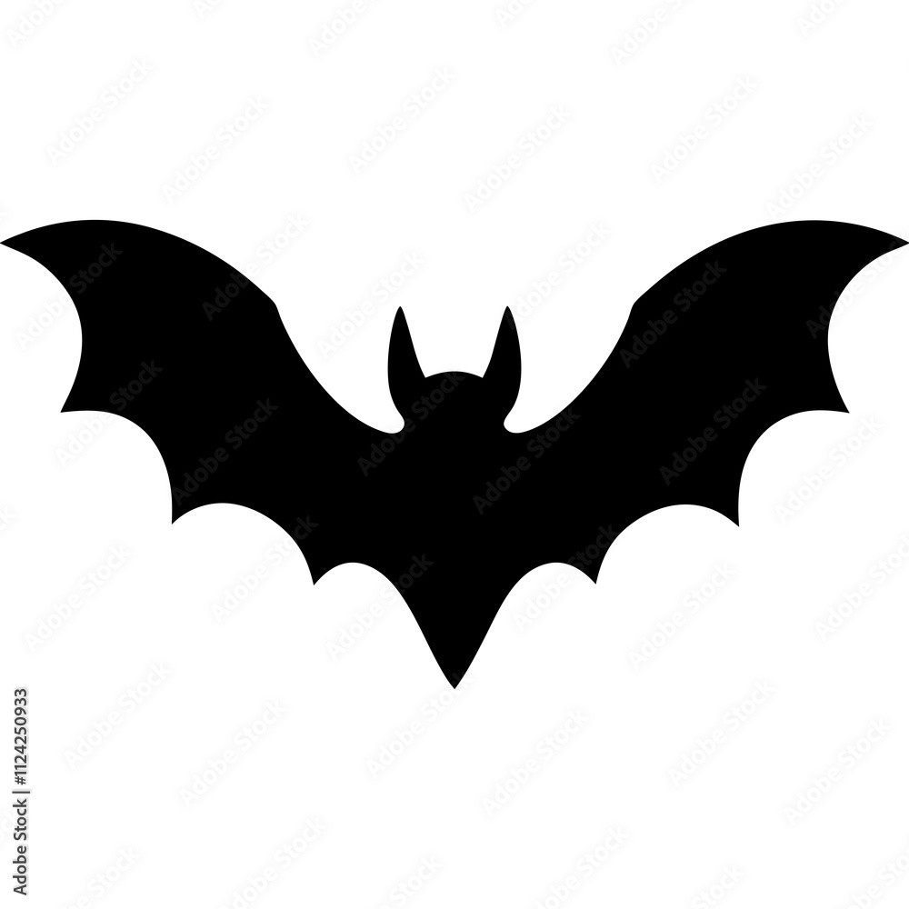 Black & white a simple bat design art vector. A simple bat Silhouette, Animal design elements illustration Black & white a simple bat design art vector. A simple bat Silhouette, Animal design elements illustration