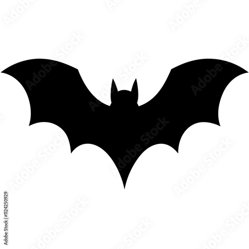 Black & white a simple bat design art vector. A simple bat Silhouette, Animal design elements illustration