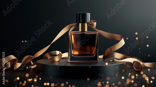 podium mockup in backdrop for perfume