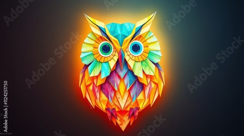 Illustration of a colorful owl photo