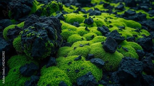 Lava fields on a day without sun photo