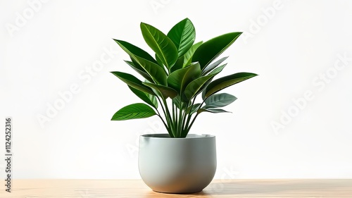 ZZ Plant Isolated Office Greenery - Vibrant AI Photo