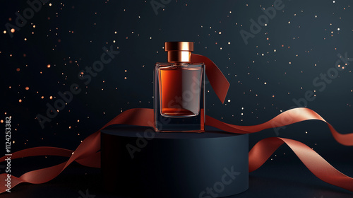 podium mockup in backdrop for perfume