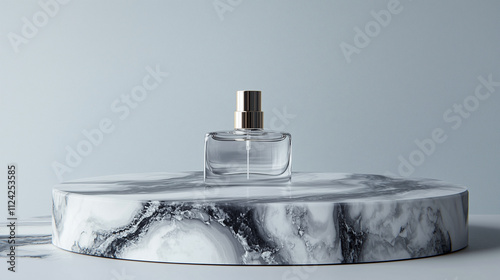 podium mockup in backdrop for perfume