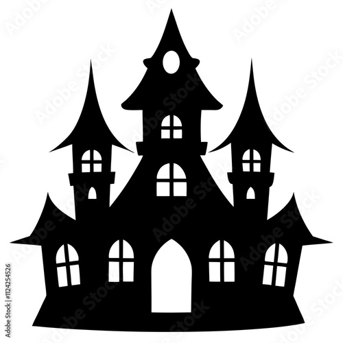 Wallpaper Mural Creative haunted house vector art. Halloween scary house icon silhouette art, Holiday Elements illustration Torontodigital.ca